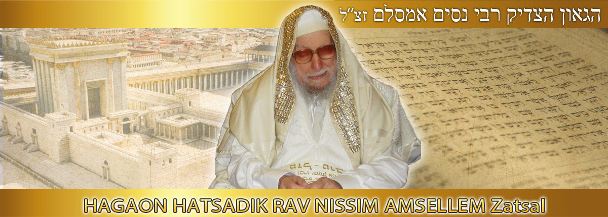 Hagaon Hatsadik Rav Nissim Amsellem z'tsl :  already one year !